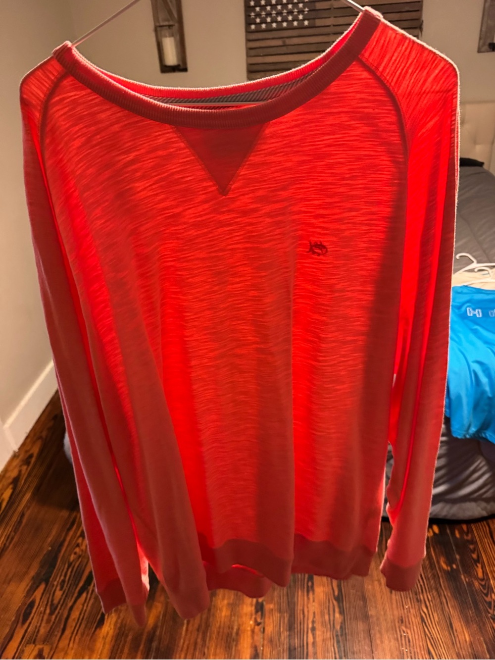Southern Tide Neon Coral Long Sleeve Shirt